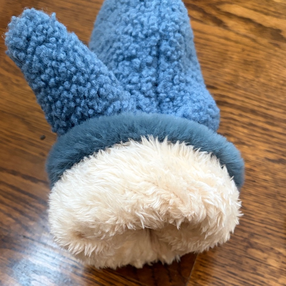 Blue faux Shearling Mittens - Picture 4 of 6